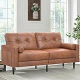 Aotumm Ciort 2-Sitzer-Sofa Modern Dick Gepolstert 2 Kissen Komfortables Leder Sofa mit 2...