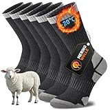 Niorasen Merino Socken Herren Damen, Dicke Thermosocken, Funktions Merinowolle Wandersocken, Warme...