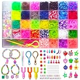 Heatigo Loom Bänder Set,1600 Loops Gummis Bänder Starter Set DIY Gummibänder Kit für Armbänder,...