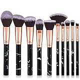 Pinselset Makeup Start Makers 10 Stück Professionelle Make Up Pinsel Set Schwarzer Marmor Kosmetik...