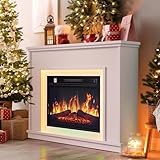 YITAHOME Elektrokamin, 23inch Realistischer 3D Flammeneffekt Erwärmungsfreistehender Elektrischer...