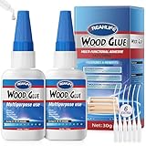 Sekundenkleber für Holz 30gx2, Holzleim Extra Stark, Holzleim Wasserfest Für Möbel, Innen &...