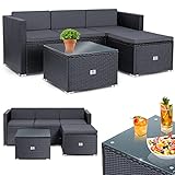 KESSER® Polyrattan Lounge Aruba - Gartenlounge für 3-4 Personen Gartenmöbel-Set Sitzgruppe aus...