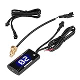 Qii lu Digitales Thermometer, digitales Motorrad-Thermometer mit Wassertemperaturanzeige, hellblaues...