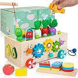 JUSTWOOD Montessori Spielzeug Steckspiel Sortier- & Stapelspielzeug