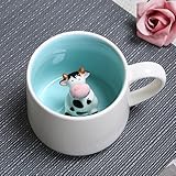 3D Tier Kaffee Tasse mit Nette Kuh Innen, Cartoon Kaffeetasse Milch Tee Keramik Becher, Süß...
