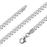 Avesano Panzerkette Herren 925 Silber Halskette für Ihn 4,3 mm breit Silberkette Länge 45 cm -...