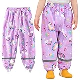 Baogaier Mädchen Matschhose Regenlatzhose Lila Pferd Buddelhose Ungefüttert Wind-und wasserdichte...