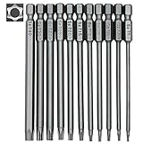 11 Stück Torx lang Schraubendreher Bit Set 1/4' Magnetisch Sternenkopf Schraubenziehe Set T6-T40...