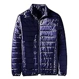 Leichte Steppjacke Herren - Winterjacke Herren Glänzend Mit Reißverschluss Einfarbig Slim Fit...