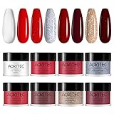 8 Farben Dipping Powder Kit, Dipping Nagelpulver, Aokitec Mode Dip Pulver Nagel Dipping Puder French...