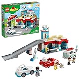 LEGO 10948 DUPLO Parkhaus mit Autowaschanlage, Spielzeugautos, Parkhaus Spielzeug für Kinder ab 2...