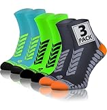 sesto senso Sport Socken Damen Herren 3 Paar Bunte Sportsocken Laufsocken Graphit Grau Neon Türkis...