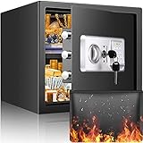 Safe Tresor Feuerfest mit Feuerfester Wasserdichter Geldtasche, 34L Digitaler Heimtresor mit...