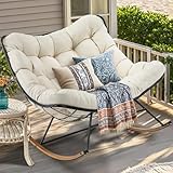 YITAHOME Übergroßer Schaukelstuhl, Breiter Schaukelstuhl mit Extra Dicker Sitzauflage, Bequemer...