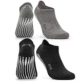 Occulto Damen & Herren Yoga Socken 2-4er Pack (Modell: Mady) 2 Paare | Schwarz-Grau 35-38