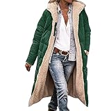 Ydsxlp Wintermäntel Damen Lange Fleecejacke Winter Sherpa Fleece Kapuzenmantel Damen Dicke Warmer...