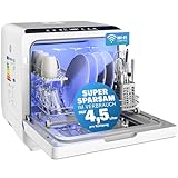 MONZANA® Tischspülmaschine ohne Wasseranschluss App Funktion sparsamer Verbrauch 4,5L 6 Programme...