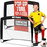NET PLAYZ - 2er Set faltbar Fussball Tor - 120 x 90 x 90 cm - Fußballtor Pop Up für Garten -...