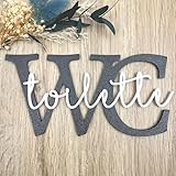 Generisch WC Schild - Nachhaltig - PLA - Schwarz Weiß - 20 cm x 10 cm - Einzigartiges Design - Made...