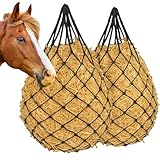 Dnhiyt Heunetz für Pferde, 2er Set, Schwarz, 25x19 cm, Robustes Netz für Futter, Praktisch und...