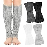 MOAZIFI 4 Paar Beinstulpen Damen – Weiche und Warme Stulpen Damen aus Baumwollmischung, Elastische...