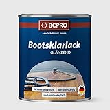 BCPRO Bootsklarlack, farblos PU-verstärkt, glänzender Klarlack, 10L, Holzlack, Bootslack,...