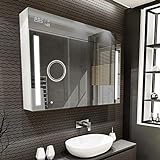 Artforma Spiegelschrank mit LED Beleuchtung 3-Türig anpassen (100 x 72 x 16,6 cm) | 17 Dekore |...