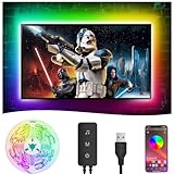 4M LED TV Hintergrundbeleuchtung,RGB LED Strip mit APP-Steuerung, Farbwechselnde USB Streifen für...
