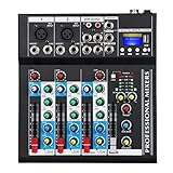 Depusheng HT4 Bluetooth-kompatible professionelle tragbare digitale DJ-Konsole mit USB-4-Kanal-Mixer...