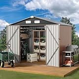 GVDV Geräteschuppen Metall 236 x 171 x 197 cm – Gerätehaus mit Belüftung & abschließbaren...