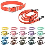 bio-leine Biothane Halsband und verstellbare Leine Set für kleine & große Hunde I 12-19mm I...