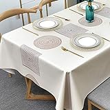 Plenmor PVC Tischdecke Rechteckig für Küche Esstisch Kunststoff Wischtuchreinigung Tischdecke für...