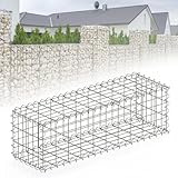 Floordirekt Gabione, Steinkorb aus Metall, 100x30x30 cm verzinkter Drahtkorb mit Maschenweite 5 x 10...