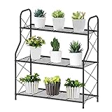 Bomclap Pflanzenregal Blumenregal Metall, 3 Stufen Pflanzenständer Blumentopf Topfhalter für...