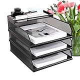 Briefkorb Schreibtisch Organizer – Metallgitter stapelbare Schubladen mit mehreren Schichten,...