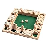 Holz Brettspiel, 4-Spieler Shut The Box Spiel Würfelspiel Holz Mathematik Traditional Pub Board...