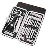 Blausky 19-teiliges Maniküre Set aus Karbonstahl,Nagelpflege Kit,Unisex Nagelknipser Pediküre...