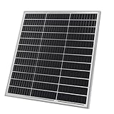 Solarpanel Monokristallin - 100 W, 18 V für 12 V Batterien, Photovoltaik, Ladekabel, Silizium -...