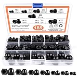 Hutmuttern Hohe Form Set 185stk M3/M4/M5/M6/M8/M10/M12 Sechskant Hutmuttern Verzinkt Hutmutter...