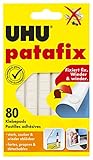 UHU patafix, wieder ablösbare und verwendbare Klebepads, weiß, 80 Stück