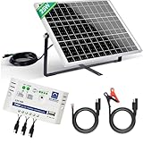 ECO-WORTHY 25W 12V Monokristallines Solarmodul Solarpanel Kit: 25W Solarpanel + Verstellbare...