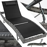 tectake® Verstellbarer Relaxsessel mit Liegefunktion, wetterfeste Relaxliege Garten, Outdoor...