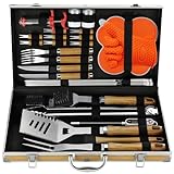 N NOBLE FAMILY 30PCS Hochwertiges Edelstahl Grill Zubehör Set - Professionelle Langlebige Grillset...