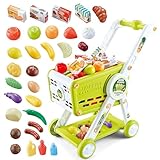 KalaDuck Supermarkt Einkaufswagen für Kinder, 31PCS Einkaufswagen Spielzeug mit Obst Gemüse...