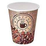 400 Stk. Kaffeebecher Premium, 'Coffee To Go', Pappe Beschichtet, 8oz., 200 ml, Hitzebeständig,...