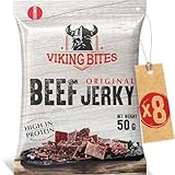 Viking Bites Beef Jerky Original 400g (8 x 50g) – Getrocknetes Rindfleisch – Fleischsnack mit...