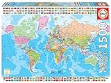 Educa - Puzzle 1500 Teile für Erwachsene | Politische Weltkarte, 1500 Teile Puzzle für Erwachsene...