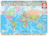 Educa - Puzzle 1500 Teile für Erwachsene | Politische Weltkarte, 1500 Teile Puzzle für Erwachsene...