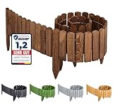 Garronda Beeteinfassung Holz Rollzaun Gartenzaun imprägniert Flexibler Rollborder Rasenkante...